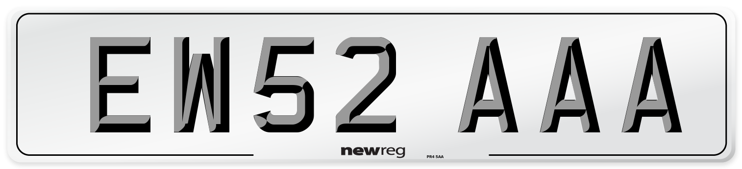 EW52 AAA Number Plate from New Reg
